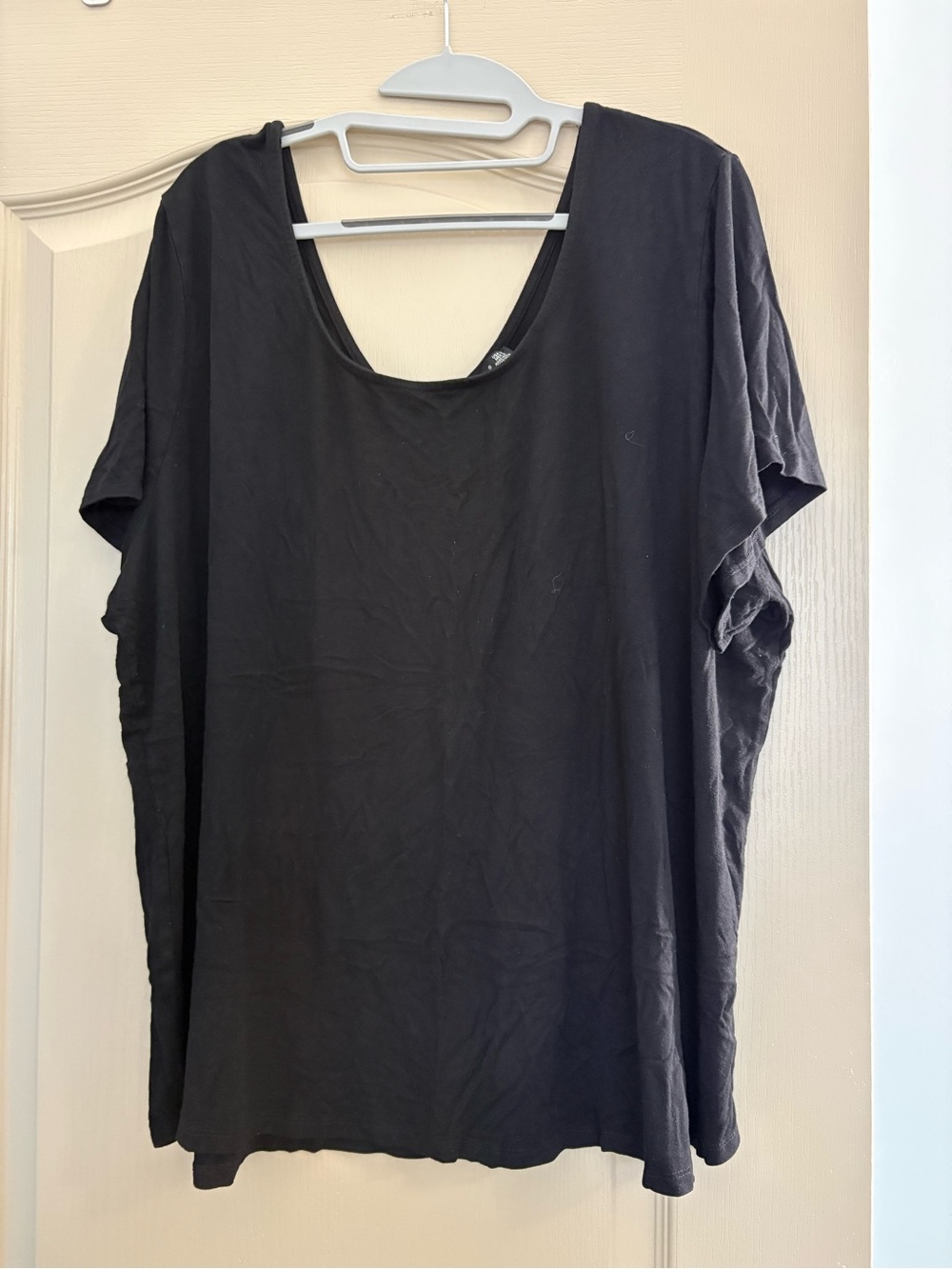 Black Tape_ Black Scoop Neck Short Sleeve Tee
